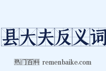 县大夫反义词是什么意思的图片